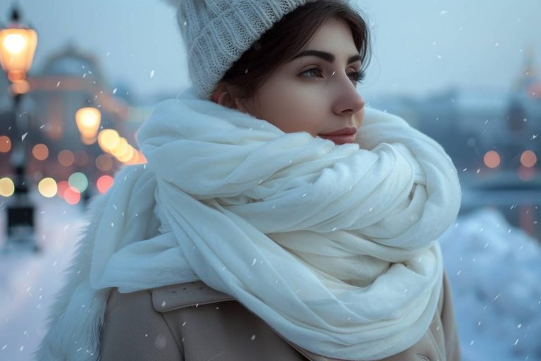 Echarpe blanche femme