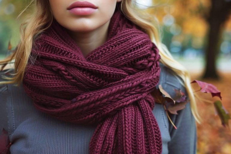 Echarpe bordeaux femme