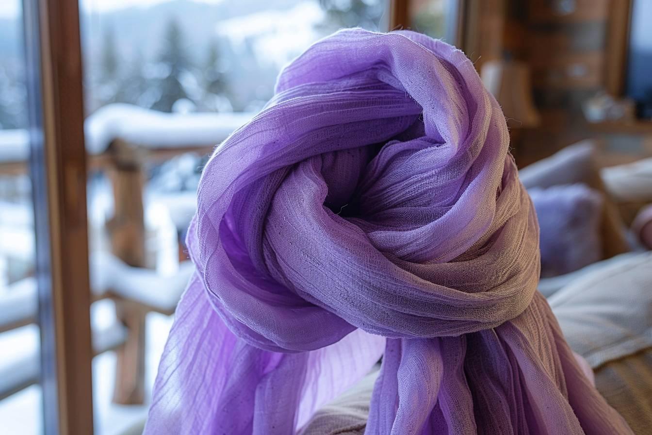 Écharpe violette : la couleur qui change tout à une tenue neutre
